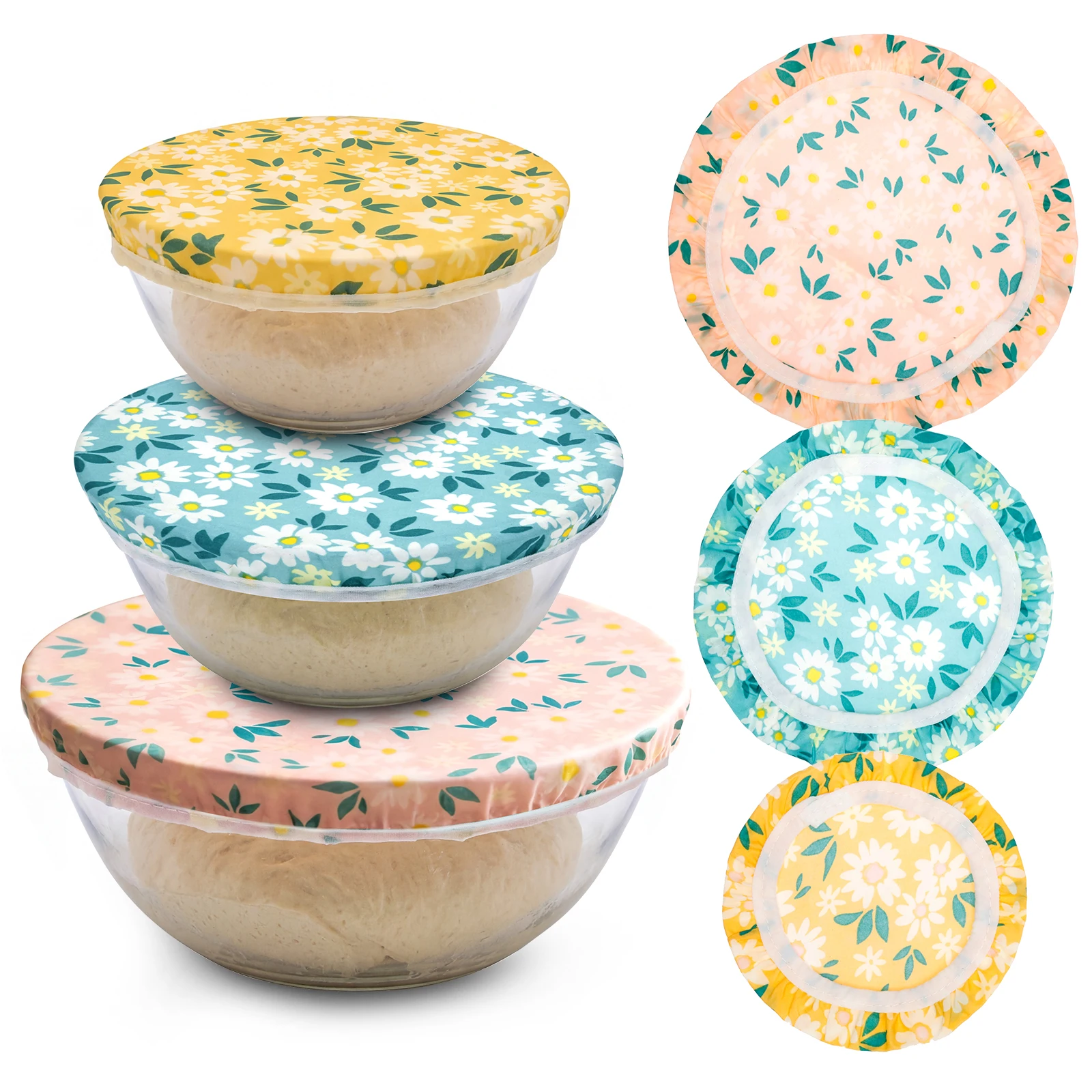 Beeswax Food Cover - Conjunto de 3 Tampas de Algodão