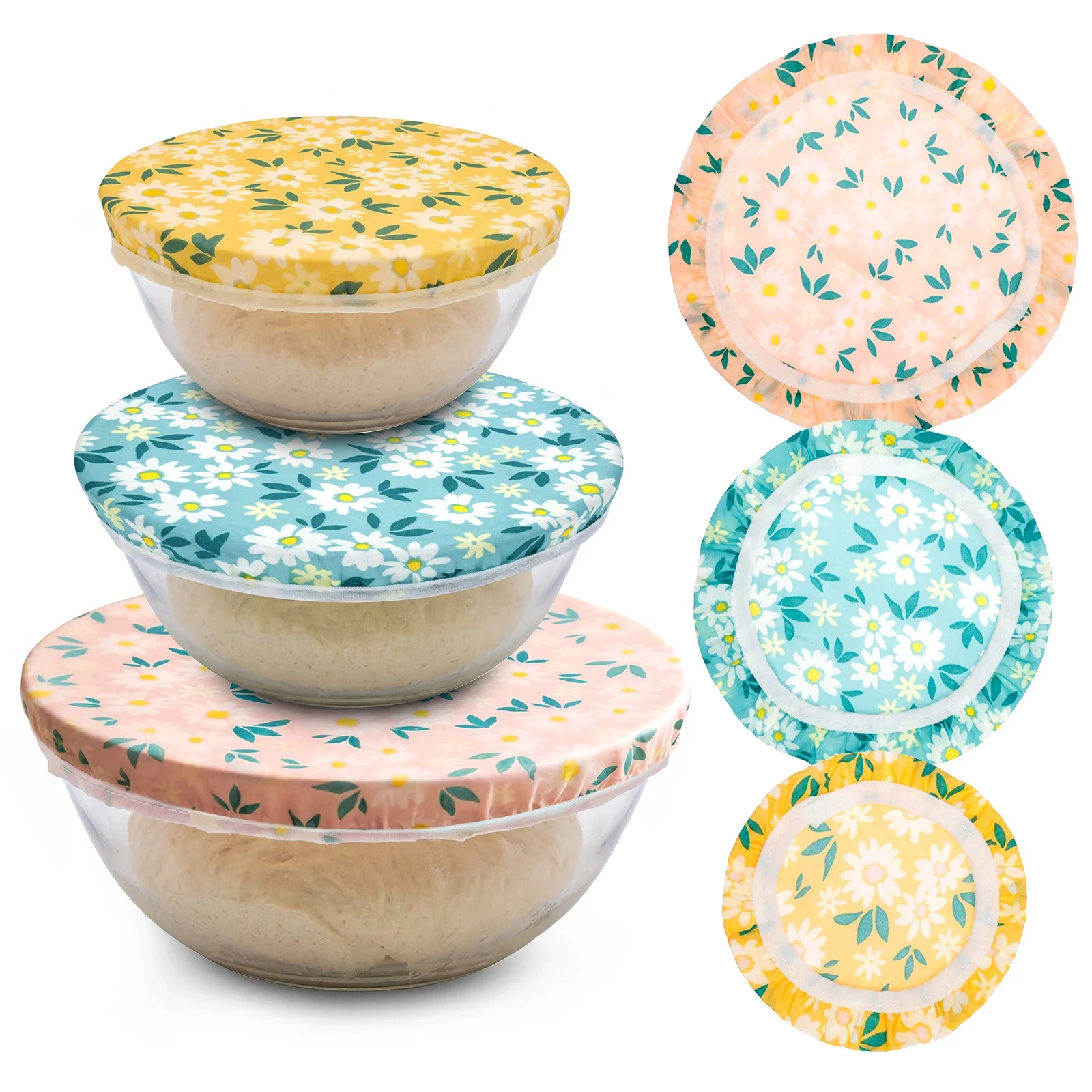 Beeswax Food Cover - Conjunto de 3 Tampas de Algodão