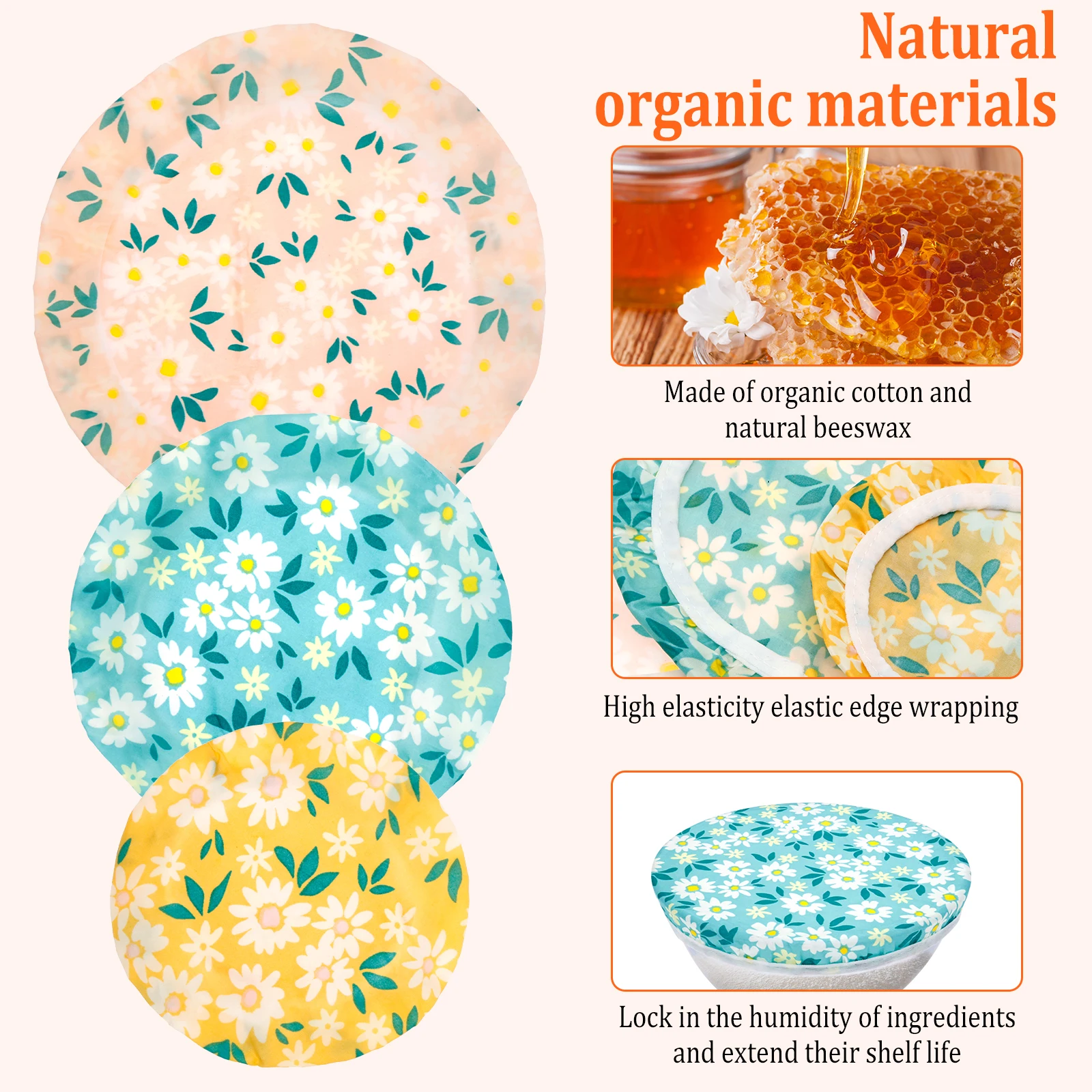 Conjunto de 3 Tampas de Algodã - Beeswax Food Cover avaliação e preço