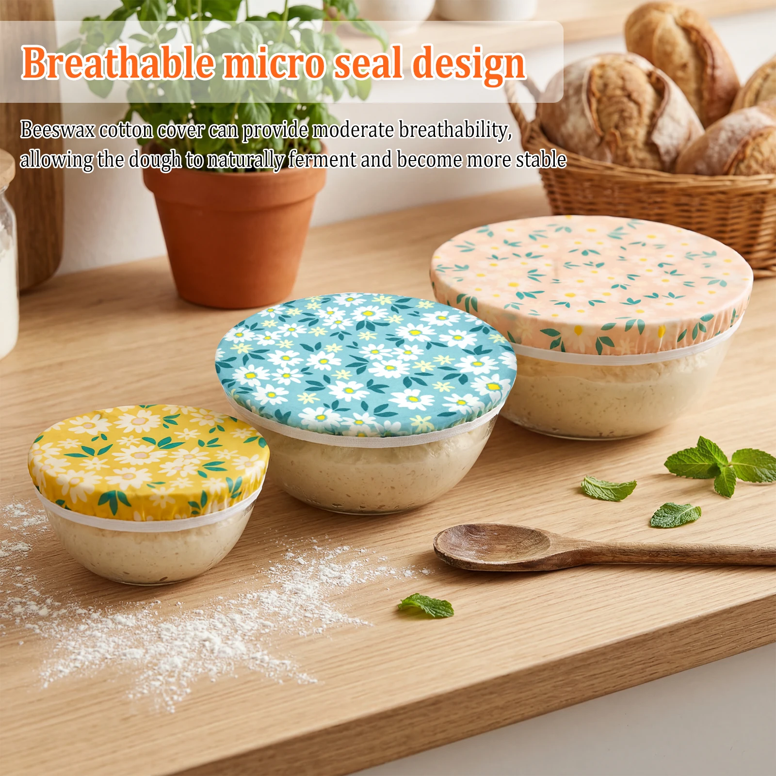 Conjunto de 3 Tampas de Algodã - Beeswax Food Cover avaliação e preço