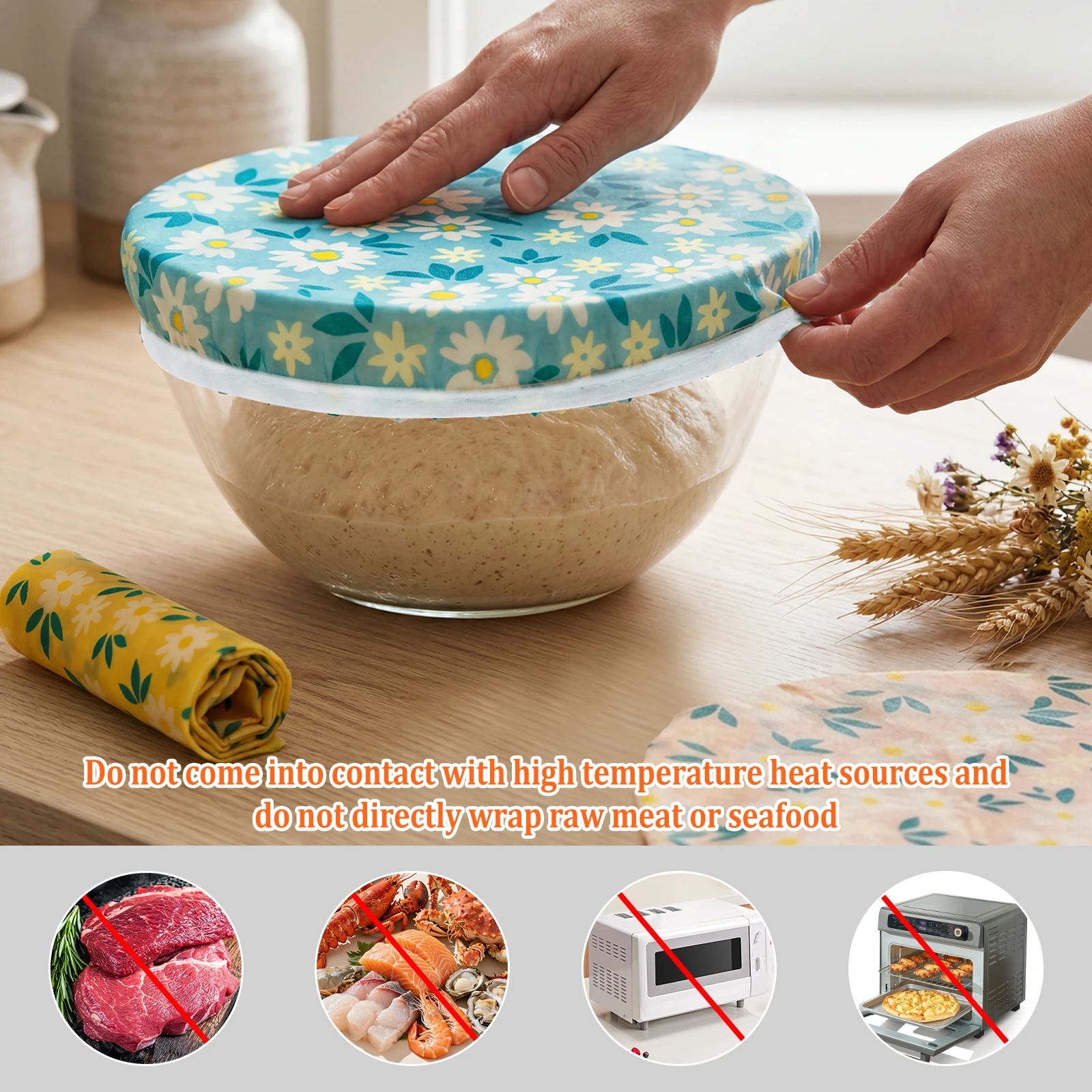 Conjunto de 3 Tampas de Algodã - Beeswax Food Cover avaliação e preço