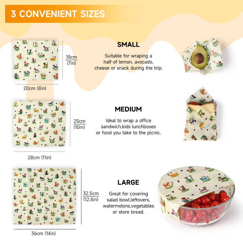 6 Pacotes (2S. 2M, 2L) Envoltó - Beeswax Food Cover avaliação e preço